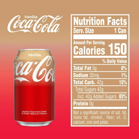 Coca Cola Coke Vanilla Soda Pop, 12 fl oz, 12 Count