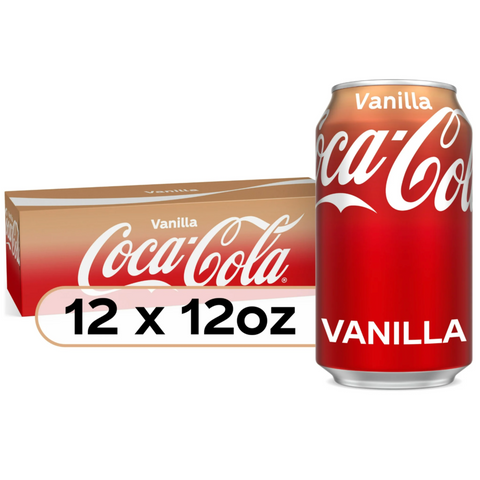 Coca Cola Coke Vanilla Soda Pop, 12 fl oz, 12 Count