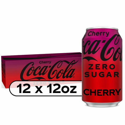 Coca-Cola Cherry Zero 12 fl oz Coke 0 Soda, 12 Pack