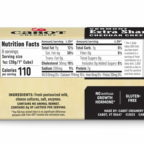 Cabot Creamery Bar Extra Sharp Cheddar Cheese, 8 oz