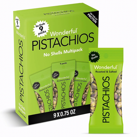 Wonderful Pistachios, No Shell, Roasted & Salted, 0.75 oz, 9 count