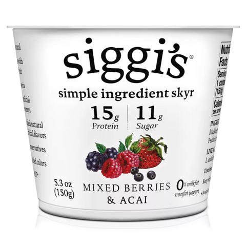 Siggi's Nonfat Mixed Berries & Acai Icelandic-Style Skyr Yogurt, 5.3oz