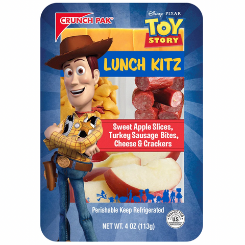 Crunch Pak Snack with Toy Story with Fresh Sweet Sliced Apples, Cheese, Turkey Bites & Crackers, 4oz