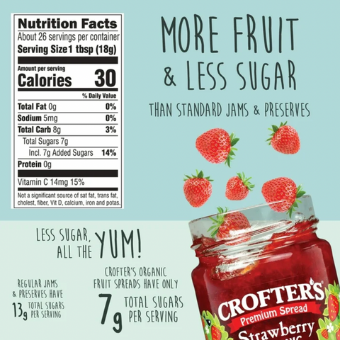 Crofter's Organic Strawberry Premium Fruit Spread, 16.5 oz