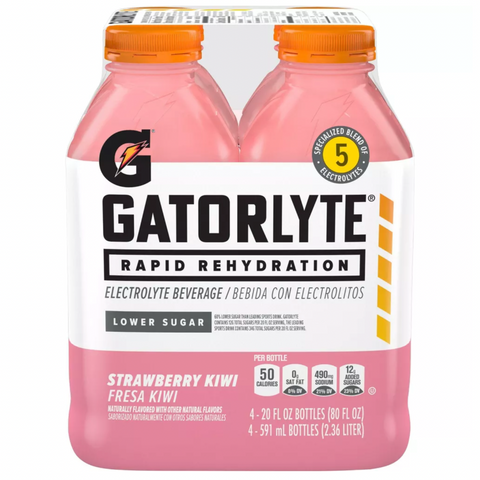 Gatorade Gatorlyte Strawberry Kiwi Sports Drink with Electrolytes Beverage, 20 fl oz, 4 Count