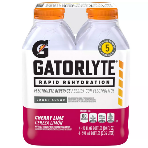 Gatorade Gatorlyte Cherry Lime Sports Drink with Electrolytes Beverage, 20 fl oz, 4 Count