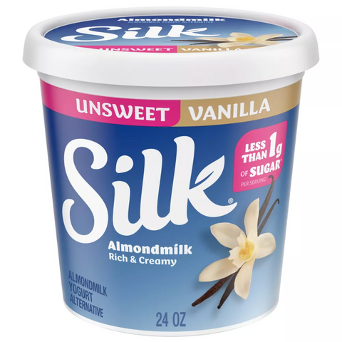 Silk Unsweetened Vanilla Almond Milk Yogurt Alternative Tub, 24 oz