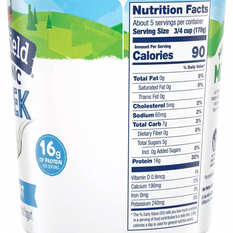 Stonyfield Organic Fat Free Plain Greek Yogurt, 32 oz.