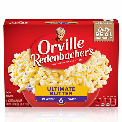 Orville Redenbacher’s Ultimate Butter Popcorn, Microwave Popcorn, 6 Count