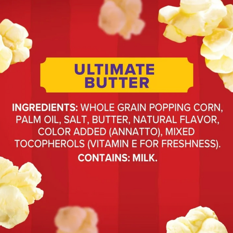 Orville Redenbacher’s Ultimate Butter Popcorn, Microwave Popcorn, 6 Count