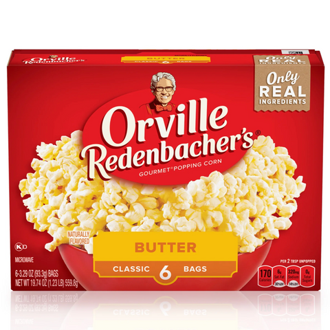 Orville Redenbacher’s Classic Butter Popcorn, Microwave Popcorn, 6 Count