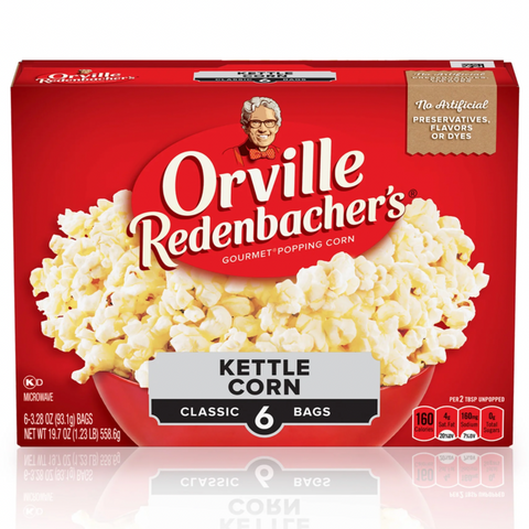 Orville Redenbacher’s Kettle Corn Popcorn, Microwave Popcorn, 6 Count