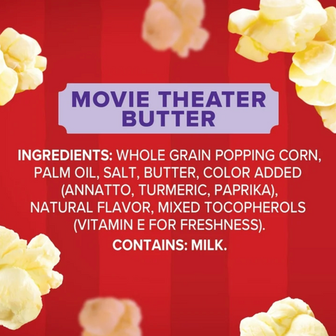 Orville Redenbacher’s Movie Theater Butter Popcorn, Microwave Popcorn, 6 Count