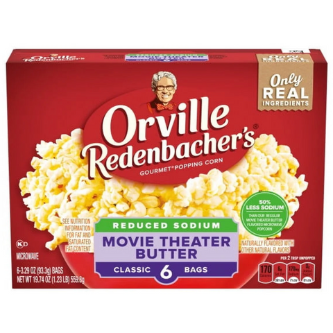 Orville Redenbacher's Reduced Sodium Movie Theater Butter Flavored Microwave Popcorn, 19.74 oz. 6 Ct