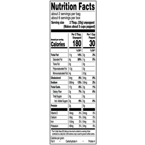 Great Value Extra Butter Flavored Microwave Popcorn, 2.55 oz, 3 Count