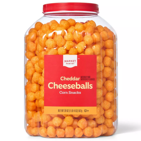 Cheddar Cheese Balls Corn Snacks, 567g, 1lb 4oz