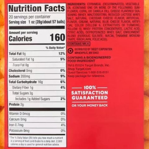 Cheddar Cheese Balls Corn Snacks, 567g, 1lb 4oz