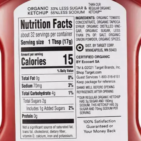 Good & Gather™ Organic Ketchup Reduced Sugar and Sodium, 19.5oz