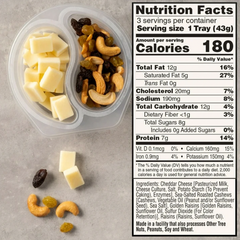 Sargento Balanced Breaks Sharp White Cheddar Cheese, Roasted Cashews, Raisins, 3 Ct