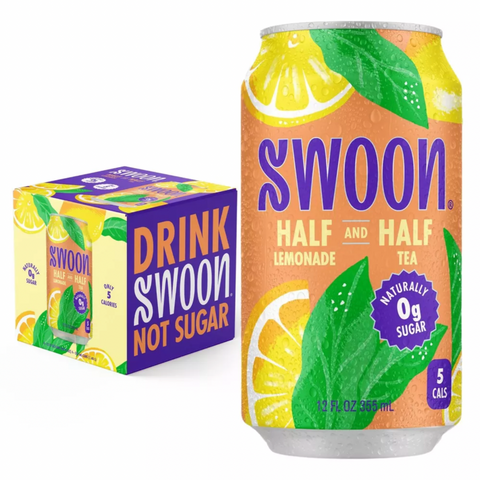 Swoon Sugar Free Half & Half Black Tea and Lemonade, 12 fl oz, 4 Count