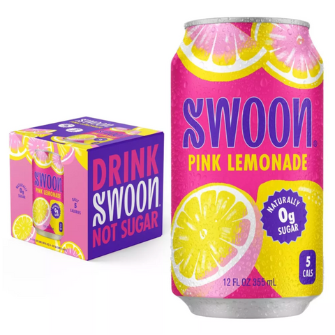 Swoon Sugar Free Pink Lemonade, 12 fl oz, 4 Count