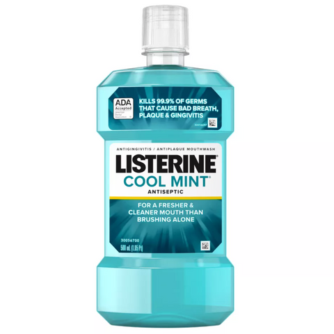 Listerine Cool Mint Antiseptic Mouthwash, For Bad Breath & Plaque Oral Care, 250 ml