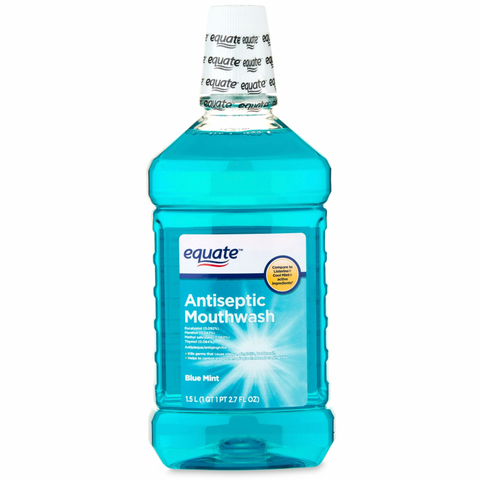 Equate Antiseptic Mouthwash, Blue Mint, 50.7 fl oz