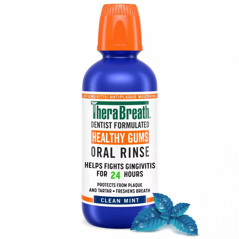 TheraBreath Healthy Mouthwash Rinse Mint, 16 fl oz