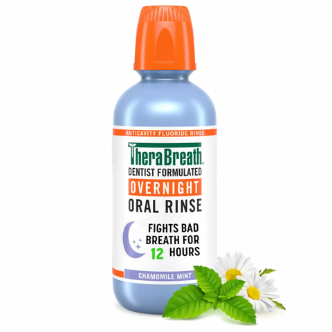 TheraBreath Overnight Mouthwash, Chamomile Mint, 16 fl oz