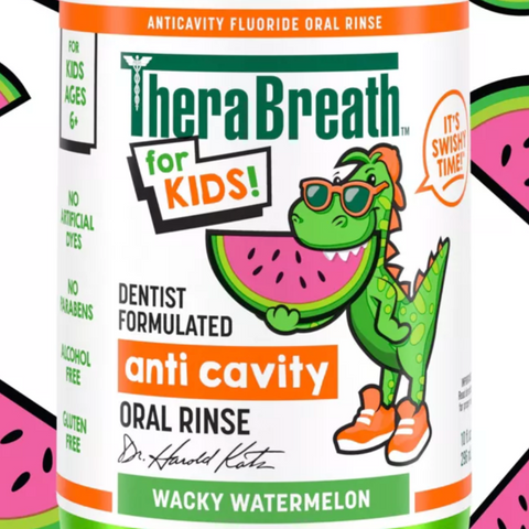 TheraBreath Kids Mouthwash with Fluoride, Wacky Watermelon, 10 fl oz