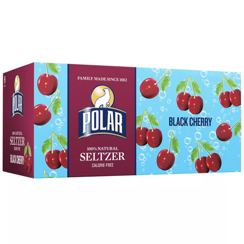 Polar Black Cherry Seltzer Water Cans, 12 fl oz, 8 Count