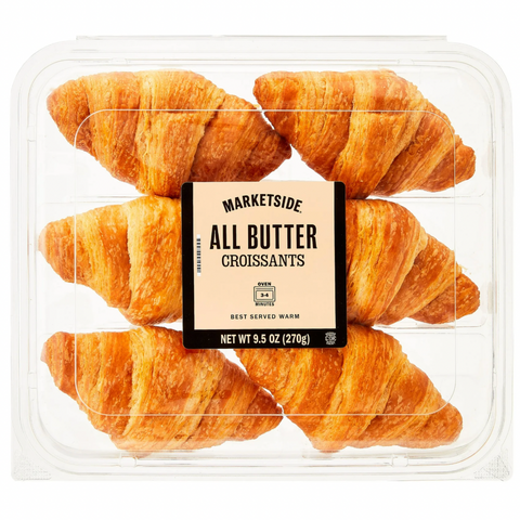 Marketside All Butter Whole Croissants, 9.5 oz, 6 Count