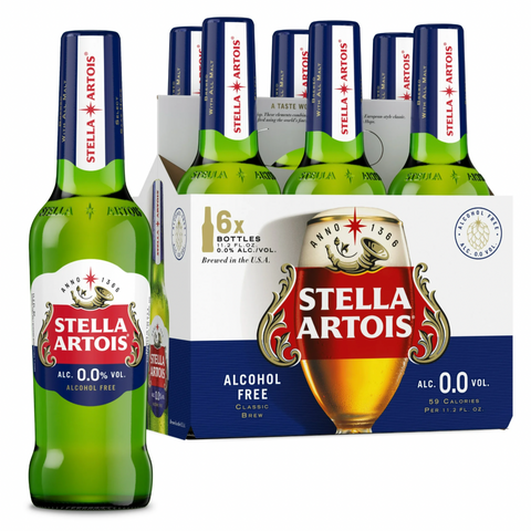 Stella Artois 0.0 Domestic Beer, 11.2 fl, 6 Pack