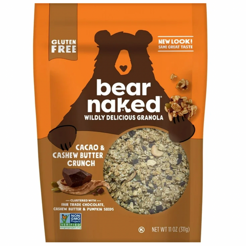 Bear Naked, Granola, Cacao and Cashew Butter, Gluten Free, 11 oz