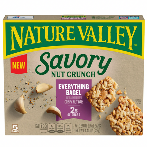 Nature Valley Savory Nut Crunch Bars, Everything Bagel, 4.45 oz. 5 Count