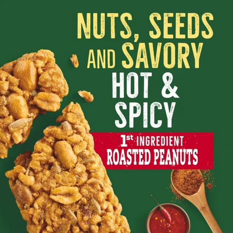 Nature Valley Savory Nut Crunch Bars, Hot and Spicy Crispy Nut Bar, 4.45 oz, 5 Count