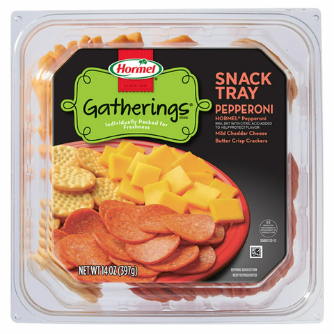 Hormel Gatherings Pepperoni with Cheese & Crackers Snack Tray, 14oz