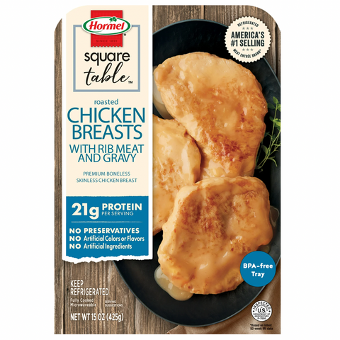 Hormel Square Table Roasted Chicken Breasts & Gravy Entrée, Refrigerated, 15 oz