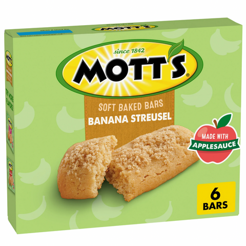 Mott's Soft Baked Bars, Banana Streusel, Made With Applesauce, 5.76 oz, 6 Count