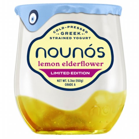 Nounos Greek Yogurt, Lemon Elderflower, 5.3 oz