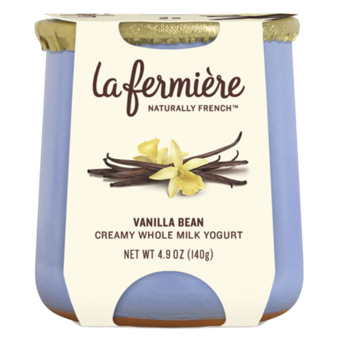 La Fermière Yogurt Vanilla Bean, Creamy, Whole Milk, 4.9 oz