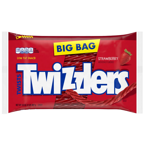 Twizzlers Twists Strawberry Flavored Licorice Style Low Fat Candy, 32 oz