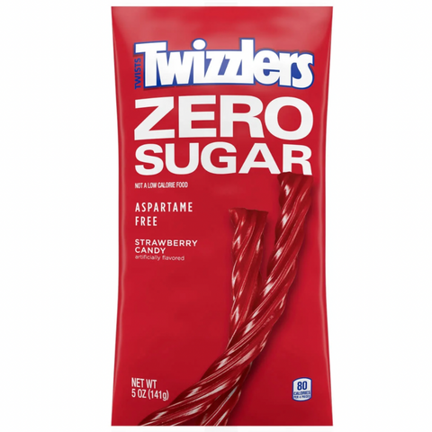 Twizzlers Zero Sugar Twists Strawberry Flavored Licorice Style Candy, 5 oz