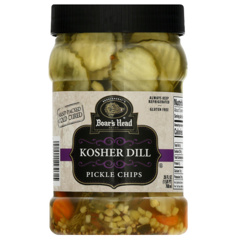 Boar's Head Kosher Dill Pickle Chips, 26 fl oz