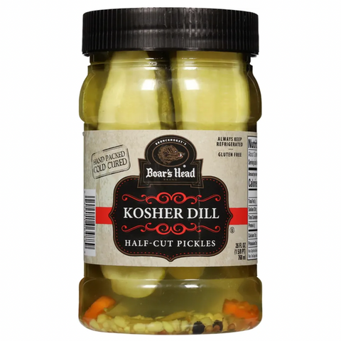 Boar's Head Kosher Dill Half Cut Pickles, 26 fl oz