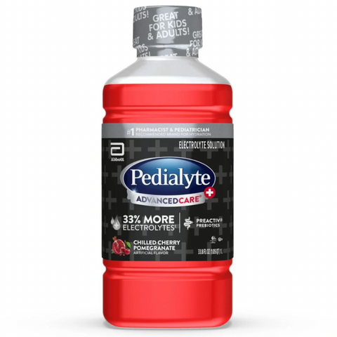 Pedialyte AdvancedCare Plus Electrolyte Drink, Chilled Cherry Pomegranate, 33.8 Fl Oz.