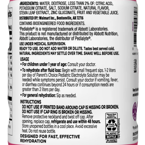 Parent's Choice Electrolyte Solution, Strawberry, 33.8 fl oz.