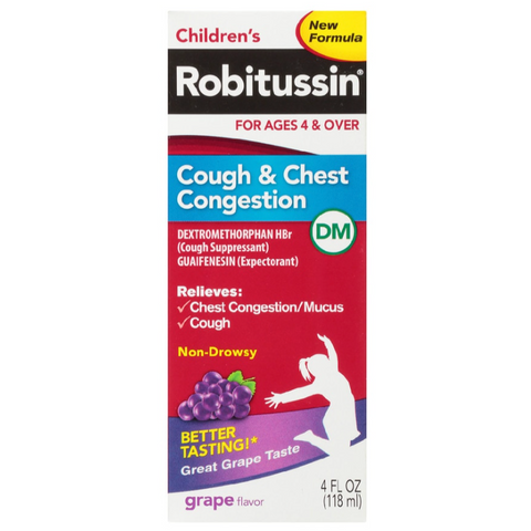 Robitussin Children's Cough & Chest Congestion DM Grape, 4 oz