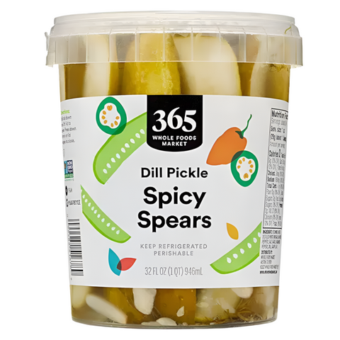 365 Spicy Dill Pickle Spears, 32 fl oz