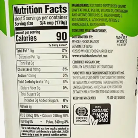 365 Organic Greek Yogurt Plain, 32 oz